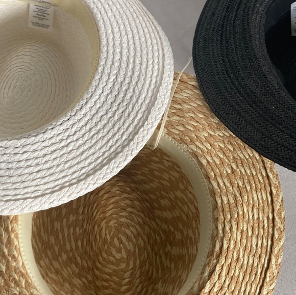 Time And Tru  Panama Hat Brim Wide Pleated Hatband & Clip - Set Of 3 - One Size - Picture 3 of 10